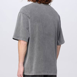 เสื้อยืดคอตตอนหนาน้ำหนักมากทรงโอเวอร์ไซส์สำหรับผู้ชาย สไตล์สตรีทแวร์ ปักลาย รับผลิตตามแบบ OEM ขายส่ง - Product Image 6