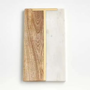 Tabla de cortar de madera natural, tabla de cortar para cocina, mesa de comedor, bandejas de servicio de madera y mármol escandinavo - Product Image 2