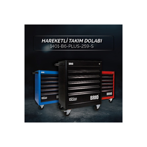 Movable Steel Tool Cart with 6 <b>Lockable</b> Drawers 259 Pieces Black for Workshop Storage - Product Image 1