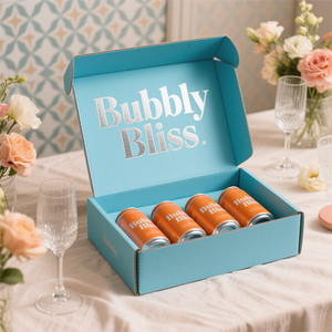 Tùy chỉnh 2mm Dày hộp các tông sóng với cửa sổ rõ ràng xử lý đồ uống và nước ép trái cây uống bao bì <span class=keywords><strong>carton</strong></span> cho rượu vang - Product Image 6