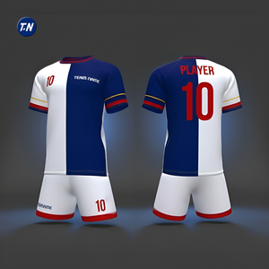 Maillot d'uniforme de football 100% polyester col rond imprimé par transfert de chaleur noms d'équipe/joueur numéros d'équipe unisexe séchage rapide respirant - Product Image 4