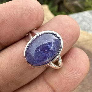 Natural Tanzanite Gemstone Oval Bezel <b>Set</b> 925 <b>Sterling</b> <b>Silver</b> <b>Ring</b>-Simple Elegant Minimalist Handmade Fine Jewelry - Product Image 2