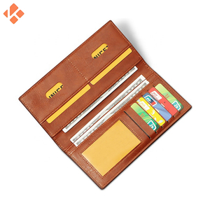 2024 Rayvik International luxe hommes portefeuille véritable cuir véritable fermeture ouverte personnalisé porte-carte de crédit Long Polyester rayé - Product Image 2