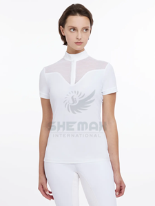 Camisa de espectáculo de equitación para mujer blusa de espectáculo ecuestre profesional elegante con tela de control de humedad para mujeres jinetes - Product Image 3
