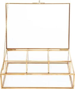 กล่องแก้วฝาปิดวินเทจสีทองสำหรับตกแต่งแสดงเครื่องประดับกล่องสี่เหลี่ยมใสขนาดใหญ่เฉพาะบุคคล - Product Image 2