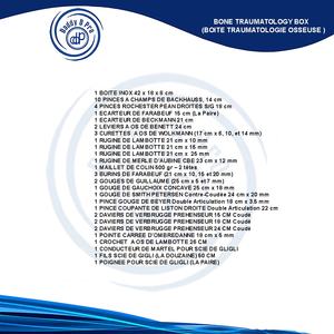 Conjunto de instrumentos quirúrgicos de traumatología ósea de acero inoxidable de grado A + de alta calidad BOITE TRAUMATOLOGIE OSSEURE - Product Image 2