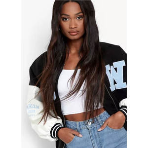 Top Tendance Femmes Baseball Letterman Vestes Femme Haute Qualité Chenille Broderie Collège Varsity Veste - Product Image 2