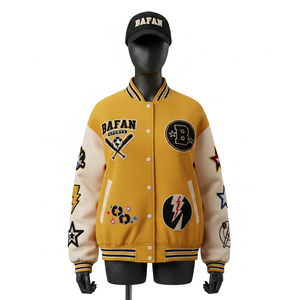 Chaqueta Universitaria para Mujer, Mezcla de Lana Premium de 320 GSM, Paneles de Manga en Dos Tonos, Bordado de Chenilla, Logotipo Personalizado - Product Image 1