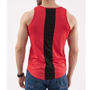 Camisa sin mangas de alta calidad Muscle Gym Fitness Hombres Diseño de logotipo personalizado Culturismo Ropa de hombre Camisetas sin mangas Color rojo - Product Image 3