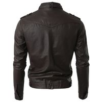 Nouvelle veste en cuir matelassée slim fit pour homme, imperméable, respirante, élégante, avec fermeture éclair, plusieurs poches, écologique