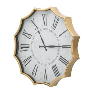 Horloge murale en métal à cadran romain de forme géométrique en laiton AK en or fini horloge Standard pour la décoration intérieure de la maison - Product Image 3