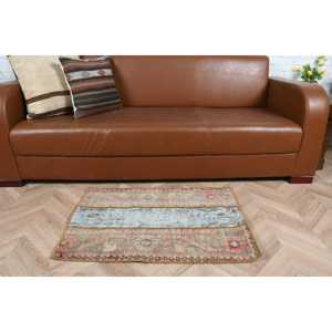 พรมขนาด 1.9x2.8 ฟุต, พรมตุรกี, พรมเปอร์เซียขนสัตว์สีน้ำตาลวินเทจ - Product Image 3