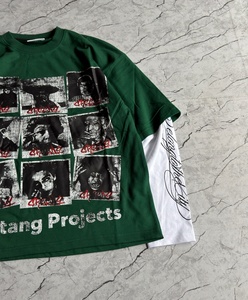 เสื้อยืดแขนยาวผู้ชายแบบโอเวอร์ไซส์ พิมพ์ลายด้านหน้าสองชั้น ผ้าวาฟเฟิล เนื้อผ้ากันหนาว สไตล์สตรีทแวร์ รับผลิตตามสั่งขายส่ง - Product Image 3