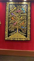 Tapisserie murale rectangulaire Zardozi brodée à la main, durable, autocollante, artisanat indien, tissu en coton, tapis orné de bijoux