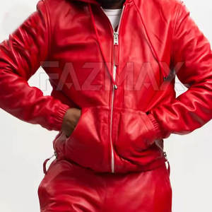 Survêtement en cuir pour hommes de couleur personnalisée Vêtements décontractés pour hommes Survêtement en cuir de mode pour hommes fabriqué par les fabricants OEM - Product Image 6