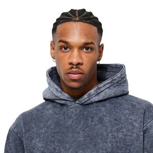 Sudadera con capucha de gran tamaño de peso pesado personalizada para hombre, sudadera de algodón 100%, sudadera de invierno con patrón sólido lavado con ácido - Product Image 2