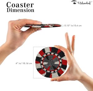 Handcrafted Round Beaded <b>Table</b> <b>Coaster</b> for Dining <b>Table</b> Wedding Christmas Decoration Family Gathering Parties - Product Image 2