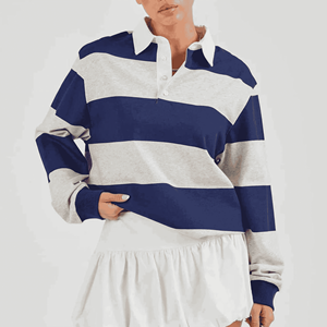 Camiseta de punto casual para mujer al por mayor, mezcla de algodón y poliéster, con logotipo personalizado en la parte delantera, del fabricante. - Product Image 4