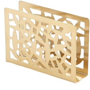 Grand porte-serviettes en acier inoxydable plaqué or en métal à usage hôtelier Meilleure vente Dessus de table - Product Image 1