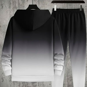 Pantalones de chándal de pierna recta de lana tecnológica de alta calidad, chándales con cremallera completa para hombres, y conjunto de pantalones de chándal Sudadera con capucha, chándales transpirables - Product Image 3