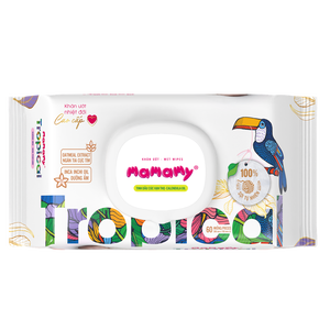 Lingettes humides pour bébé OEM Mamamy Tropical, 90 pièces, tissu non tissé, 200 mm x 150 mm, 100 % rayonne, huile de calendula et d'Inca Inchi, avec capuchon - Product Image 2