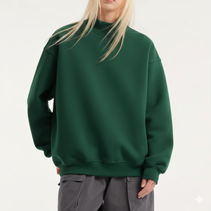 Sudadera Elegante de Invierno para Mujer, Cuello Alto Simulado, Elástica, Ajustada, Manga Larga, Logotipo Frontal, Diseño Personalizado, Poliéster/Algodón para Moda Diaria - Product Image 1