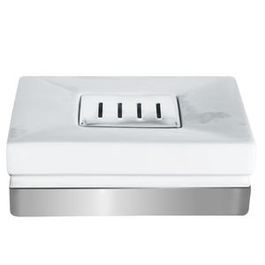 Porte-savon en porcelaine Spirella « Roma » en blanc, 4,5 x 8,0 x 12,0 cm - Product Image 1