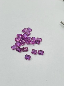 Gemas octagonales de zafiro Rosa naturales hechas a mano, piedra suelta bellamente cortada para collares, corte esmeralda, tamaño más pequeño, corte de rosa a granel - Product Image 4
