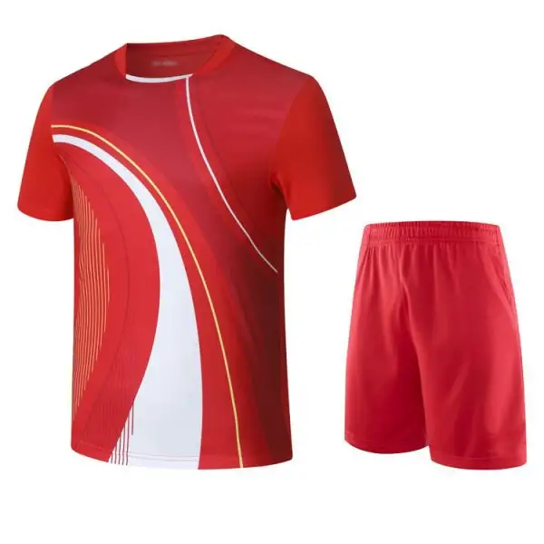 Kaus tenis lengan pendek t-shirt tersublimasi untuk pria dan wanita kaus badminton disesuaikan dengan desain Anda