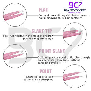 Pince à épiler pour sourcils de haute qualité, pointe inclinée, service OEM, meilleur fournisseur, facile à utiliser, design unique, produit durable - Product Image 2