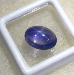100% zafiro de estrella azul Natural 10 quilates AA cabujón de corindón forma ovalada seis rayos zafiro de estrella Rosa genuino suelto alto OEM - Product Image 5