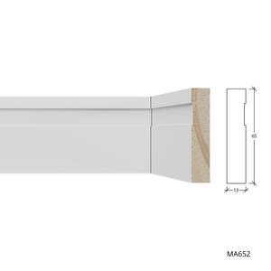 Moldurarte Traditional Pine Wood Baseboard with Paper Coating Baseboard <b>Decorative</b> Molding - Product Image 4