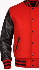 Chaqueta Varsity de Béisbol para Hombre, de Alta Calidad, para Invierno, Estilo Urbano, con Mangas de Lana y Bordado Personalizado, Fabricante OEM - Product Image 4