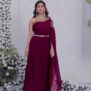 นักออกแบบล่าสุดหนักเทียม Georgette ปาร์ตี้ทํางานมือสวมชุดโดยโซน Fab - Product Image 1