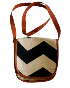 Wholesale Cotton Dhurries Handbags Ladies Genuine Leather Shoulder Bags for Women Mini Crossbody Bag