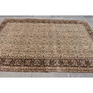 Tradicional Beige marrón 5,8X8,9 pies alfombra turca área grande patrón rectangular para el hogar sala de estar entrada cabecera-Material PP - Product Image 5