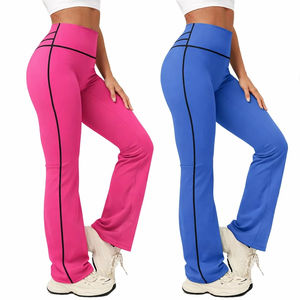 Pantalones de Yoga de Cintura Alta con Logotipo Personalizado, Pantalones de Yoga Anchos y Acampanados, Leggings de Yoga de Talla Grande para Mujer, Leggings de Gimnasio - Product Image 1
