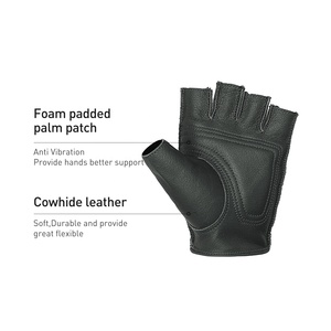 Gants de cyclisme imperméables à impact demi-doigt en cuir de vachette résistants aux vibrations pour une utilisation estivale unisexe - Product Image 2