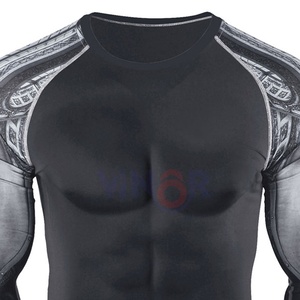 High Quality Breathable Long Sleeve <b>Compression</b> Gym <b>Shirt</b> for Men Hot Trending Rash Guard with <b>Custom</b> Logo Plain Fabric <b>Design</b> - Product Image 3