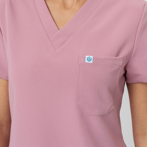 Conjuntos de uniformes de enfermera para mujer con logotipo personalizado uniformes médicos uniformes cuello redondo cremallera - Product Image 5