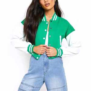 Reasonable Price Quick Dry Women Varsity Baseball Jacket Top Trending Custom Design Lightweight Crocheted 3D <b>Pattern</b> Winter - Product Image 1