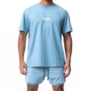 Vente en gros Logo de votre marque personnalisé 100% coton T-shirt uni décontracté pour homme T-shirt grande taille surdimensionné - Product Image 1