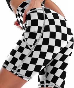 Short de yoga taille haute pour femme solide 100% polyester ceinture élastique respirant séchage rapide léger entraînement écologique - Product Image 4