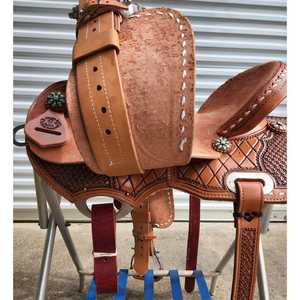 Meilleure vente selle de cheval Western américaine en cuir véritable produit d'équitation Logo personnalisé selle de tailles personnalisées durables - Product Image 4