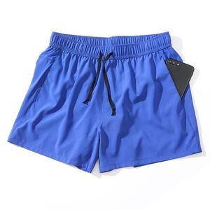 Short de course à séchage rapide pour hommes de haute qualité athlétique entraînement d'entraînement de gymnastique couleur unie cordon de serrage taille respirant Shorts d'été - Product Image 5