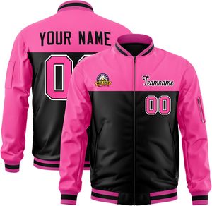 Chaqueta con letras y cremallera de tamaño personalizado para invierno Decoración de bordado de producción de fábrica para universidades Marcas minoristas OEM formal - Product Image 1