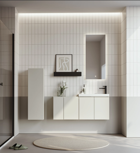 Mueble de baño compacto con cajón Ferla y fregadero de cerámica - Product Image 2