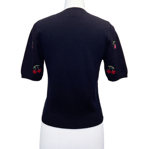 SS23 Của Phụ Nữ Giản Dị Crew Cổ Áo Thun Áo Len Tùy Chỉnh Cotton Phương Tây Hoa Trái Cây Thêu Mỏng Phía Trước Logo Hoa Mô Hình Mùa Xuân - Product Image 2