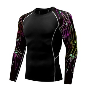 Camiseta de Compresión de Manga Larga con Estampado Digital Personalizado con Tu Propio Logotipo para MMA BJJ, 100% Poliéster, Secado Rápido y Transpirable - Product Image 5