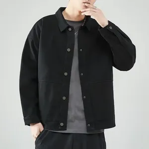 Traje informal de tendencia de otoño para hombre, abrigos Cargo con cuello vuelto, prendas de vestir exteriores holgadas a prueba de viento, abrigos de moda para hombre - Product Image 3